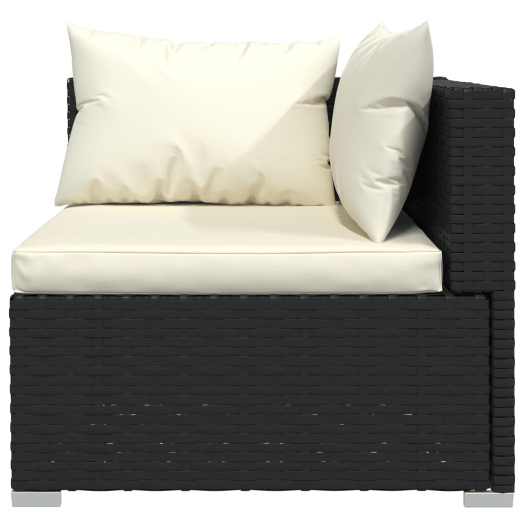 

vidaXL 7-delige Loungeset met kussens poly rattan zwart