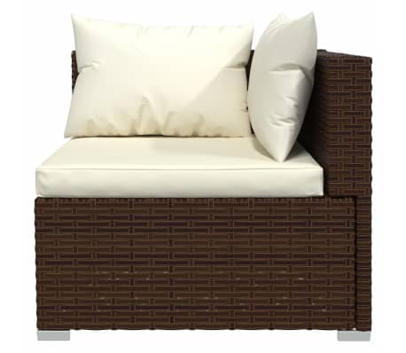 vidaXL 7-delige Loungeset met kussens poly rattan bruin