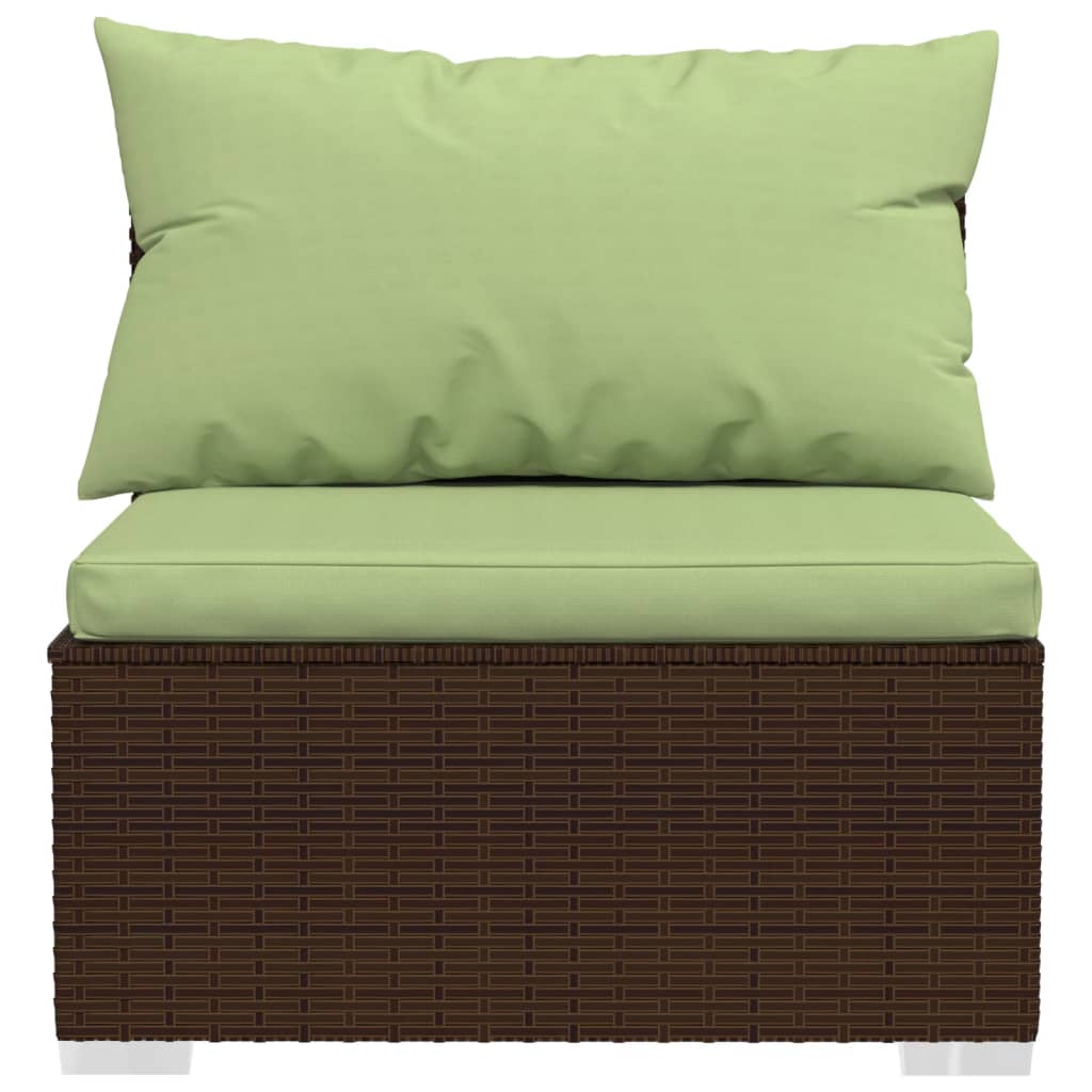 Zestaw wypoczynkowy ogrodowy - brązowy, zielone poduszki
