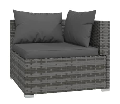 vidaXL 13 Piece Garden Lounge Set with Cushions Grey Poly Rattan
