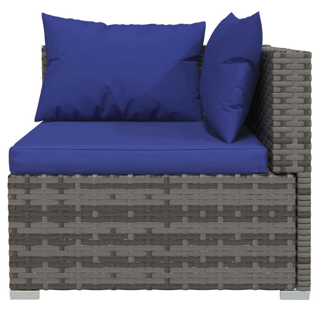 

vidaXL 14-delige Loungeset met kussens poly rattan grijs