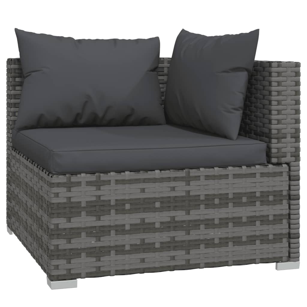 

vidaXL 7-delige Loungeset met kussens poly rattan grijs