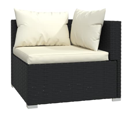 vidaXL 8-delige Loungeset met kussens poly rattan zwart
