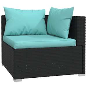 vidaXL Set Divani da Giardino 8 pz con Cuscini in Polyrattan Nero