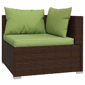 vidaXL Salon de jardin 10 pcs avec coussins marron r&eacute;sine tress&eacute;e