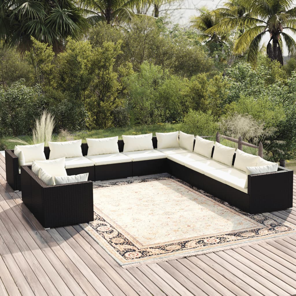 Zestaw wypoczynkowy ogrodowy - Sofa narożna + Sofa środkowa + Poduszki