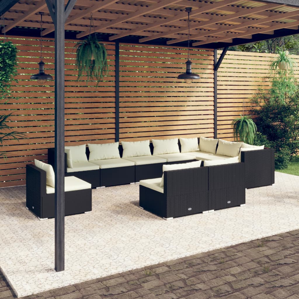 Zestaw wypoczynkowy ogrodowy, czarny, 70x70x60,5 cm