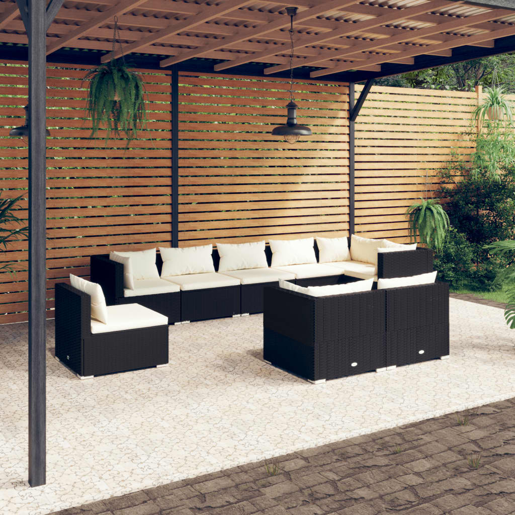 Zestaw wypoczynkowy ogrodowy, czarny, 70x70x60.5 cm