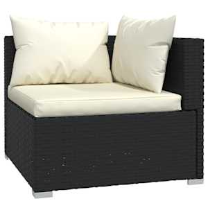 vidaXL Salon de jardin 12 pcs avec coussins Noir R&eacute;sine tress&eacute;e