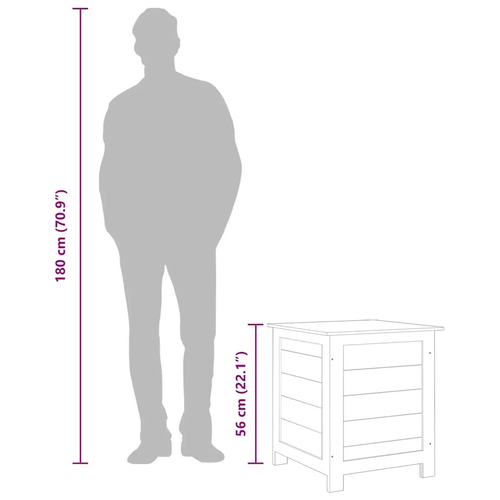 Garden pillow box, 50X50X56 cm, solid spruce wood