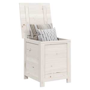 vidaXL Bo&icirc;te &agrave; coussins d'ext&eacute;rieur Blanc 50x50x56 cm Sapin massif