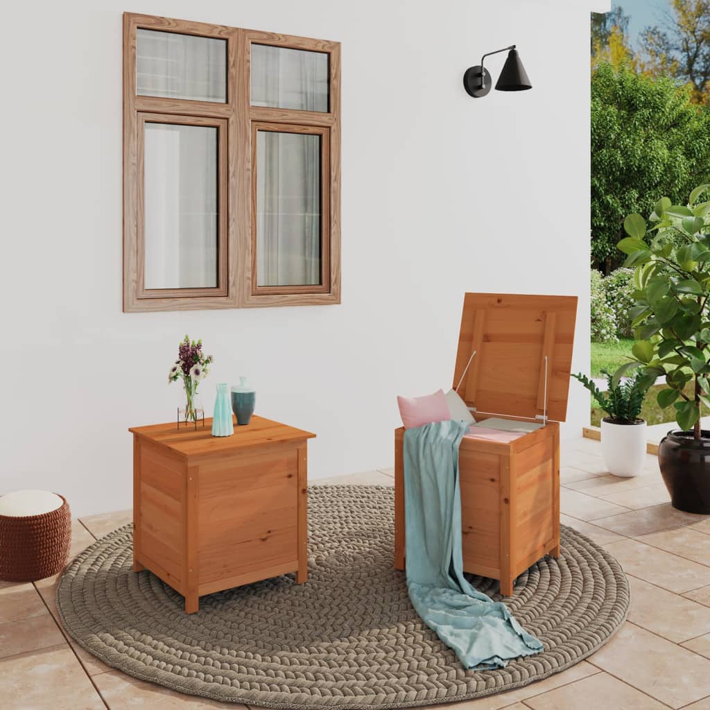 vidaXL Outdoor-Kissenbox Braun 50x50x56 cm Massivholz Tanne