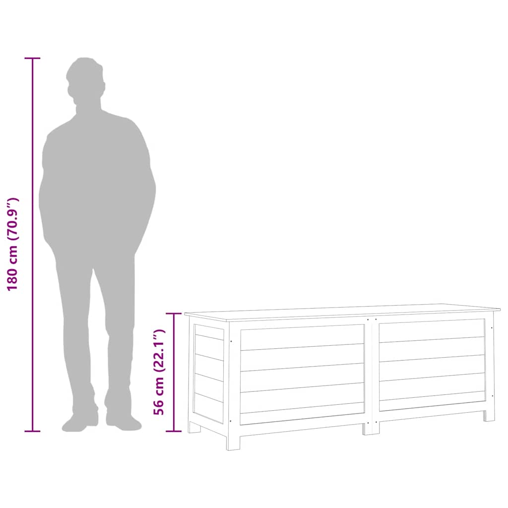 Garden cushion box, brown, 150X50X56 cm, solid spruce wood