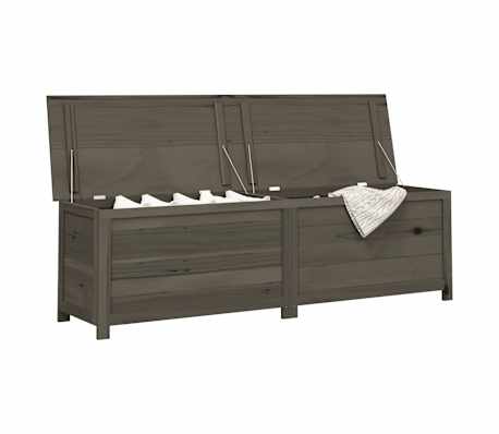 vidaXL Lauko dėžė pagalvėlėms, antracito, 200x50x56cm, eglės masyvas