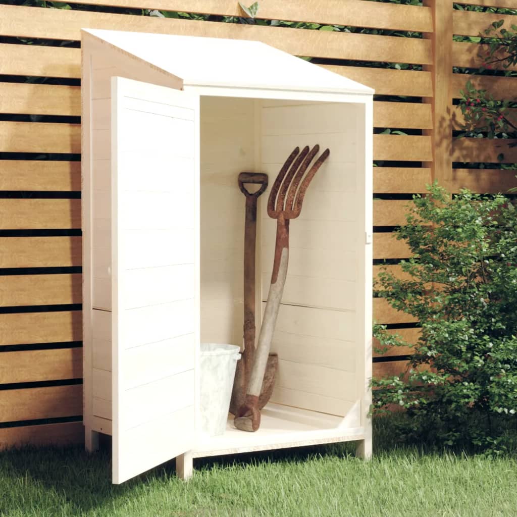 Capanno da Giardino Bianco 55x52x112 cm Legno Massello di Abete