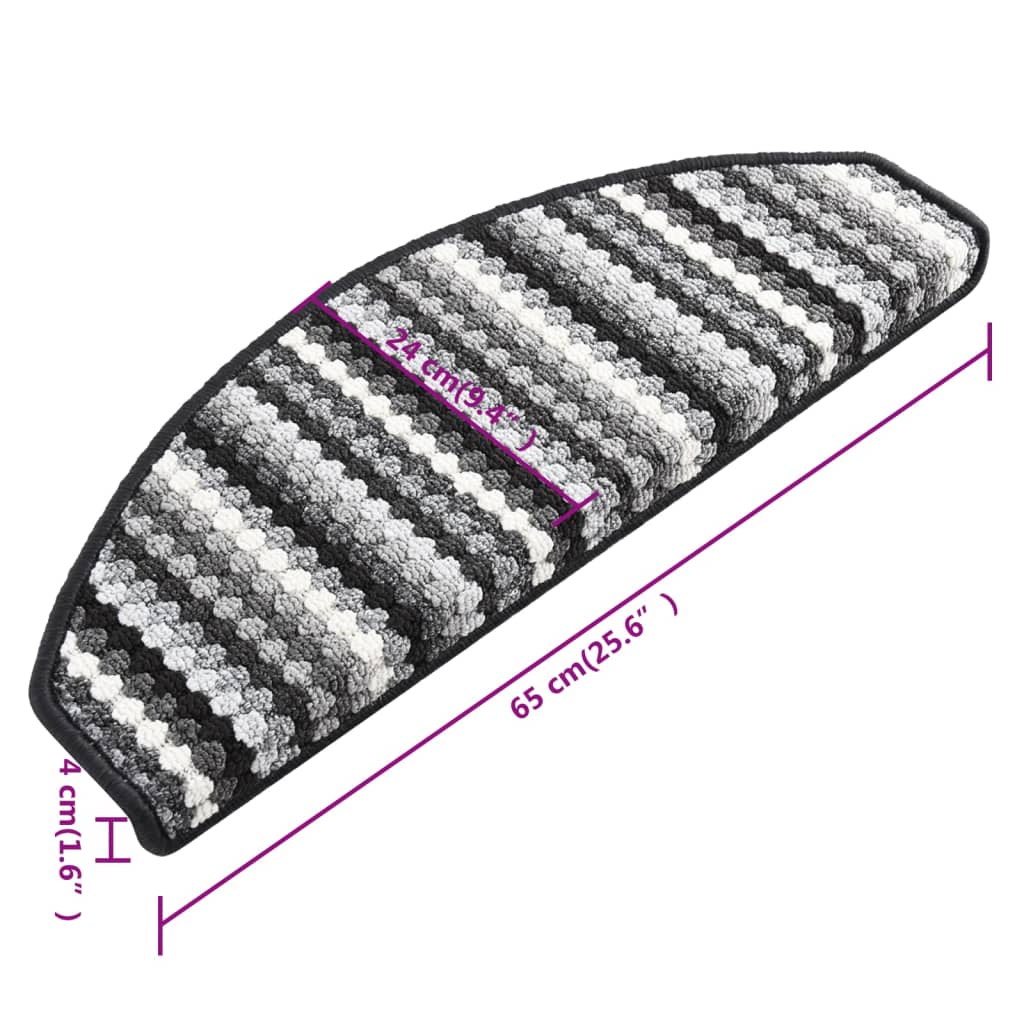 Tappetini Autoadesivi Per Scale 15 Pz 65x28 Cm Antracite VidaXL 19 width=274