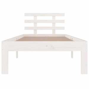 Rám postele bílý masivní dřevo 75 x 190 cm malé jednolůžko - obrázek 4