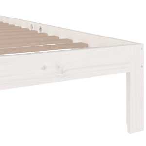Rám postele bílý masivní dřevo 90 x 190 cm jednolůžko - obrázek 6