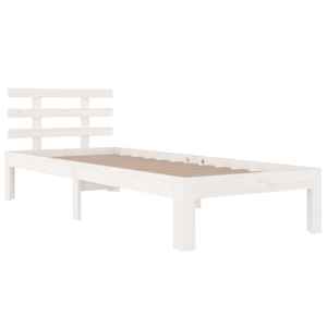 Rám postele bílý masivní dřevo 100 x 200 cm - obrázek 3