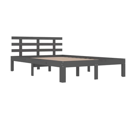 vidaXL Sengeramme gr&aring; heltre 150x200 cm King Size