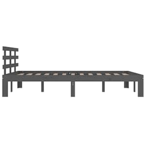 Rám postele šedý masivní dřevo 150 x 200 cm King Size - obrázek 5