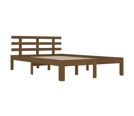 vidaXL Massivholzbett Honigbraun 150x200 cm