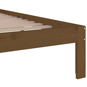Rám postele medově hnědý masivní dřevo 150 x 200 cm King Size - obrázek 6