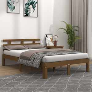 Rám postele medově hnědý masivní dřevo 150 x 200 cm King Size - obrázek 1