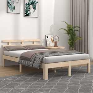 Rám postele bez matrace masivní dřevo 200 x 200 cm - obrázek 1