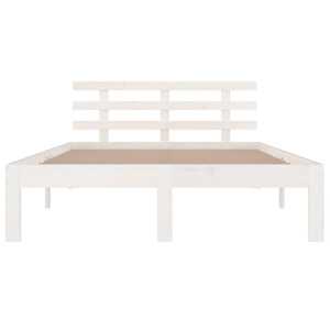 Rám postele bílý masivní dřevo 200 x 200 cm - obrázek 4