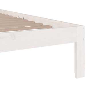 Rám postele bílý masivní dřevo 200 x 200 cm - obrázek 6