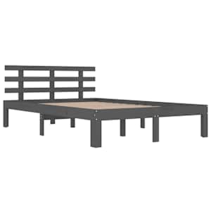 Rám postele šedý masivní dřevo 200 x 200 cm - obrázek 3
