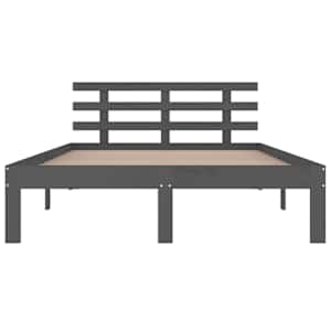 Rám postele šedý masivní dřevo 200 x 200 cm - obrázek 4