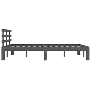 Rám postele šedý masivní dřevo 200 x 200 cm - obrázek 5