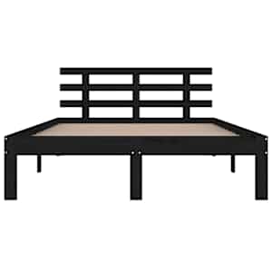 Rám postele černý masivní dřevo 200 x 200 cm - obrázek 4