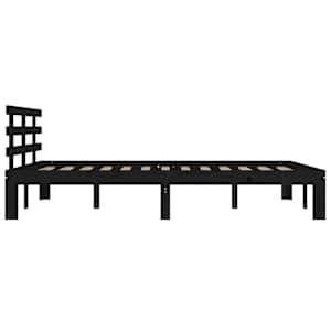 Rám postele černý masivní dřevo 200 x 200 cm - obrázek 5
