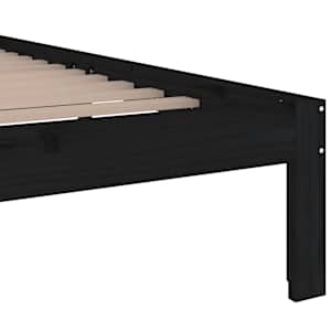 Rám postele černý masivní dřevo 200 x 200 cm - obrázek 6