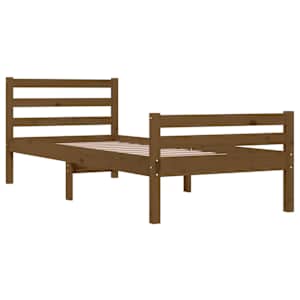 Rám postele medově hnědý masivní dřevo 75x190cm malé jednolůžko - obrázek 4