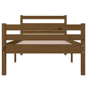 Rám postele medově hnědý masivní dřevo 75x190cm malé jednolůžko - obrázek 5
