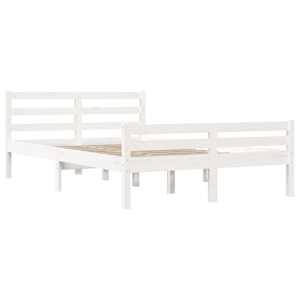 Rám postele bílý masivní dřevo 135 x 190 cm dvojlůžko - obrázek 4
