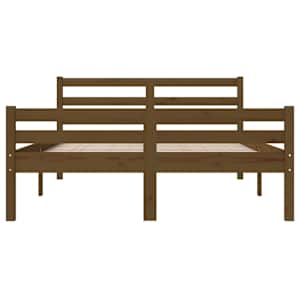 Rám postele medově hnědý masivní dřevo 135 x 190 cm dvojlůžko - obrázek 5