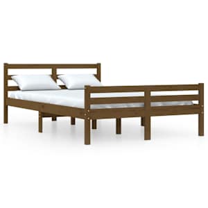 Rám postele medově hnědý masivní dřevo 140 x 190 cm - obrázek 2
