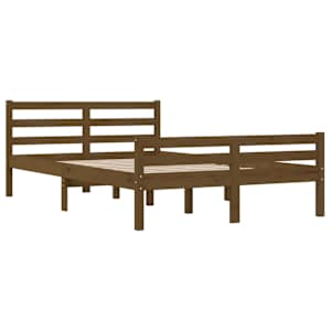 Rám postele medově hnědý masivní dřevo 140 x 190 cm - obrázek 4