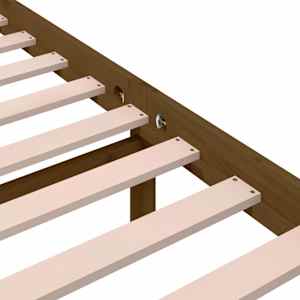 Rám postele medově hnědý masivní dřevo 140 x 190 cm - obrázek 8