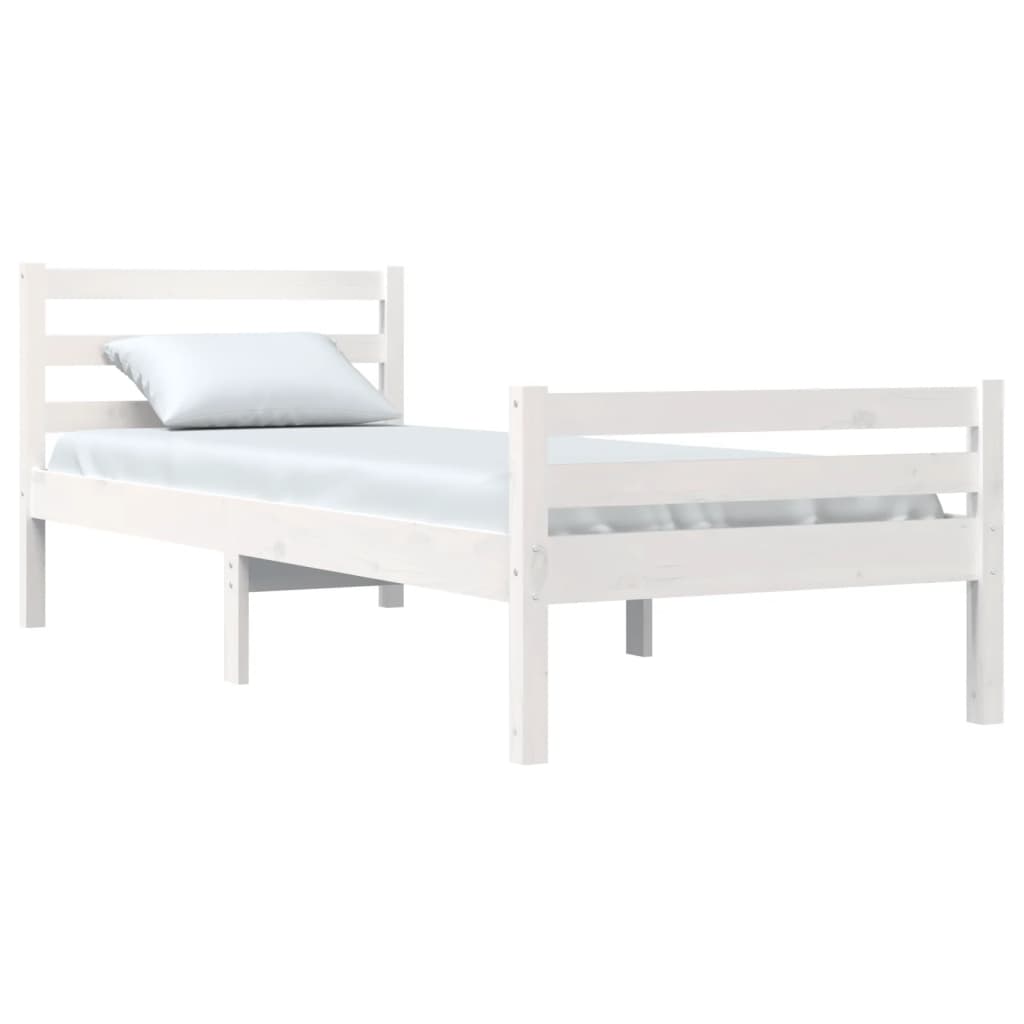 

vidaXL Bedframe massief hout wit 90x200 cm