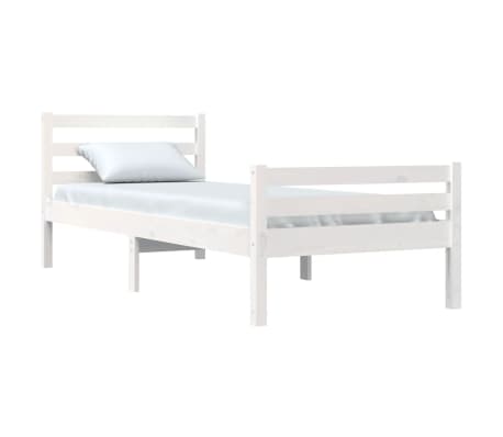 vidaXL Bedframe massief hout wit 90x200 cm