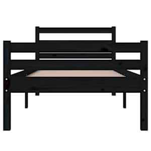Rám postele černý masivní dřevo 90 x 200 cm - obrázek 5