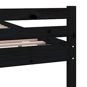 Rám postele černý masivní dřevo 90 x 200 cm - obrázek 7