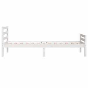 Rám postele bílý masivní dřevo 100 x 200 cm - obrázek 6