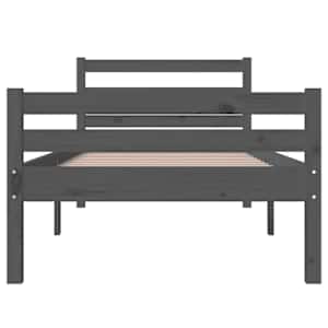 Rám postele šedý masivní dřevo 100 x 200 cm - obrázek 5